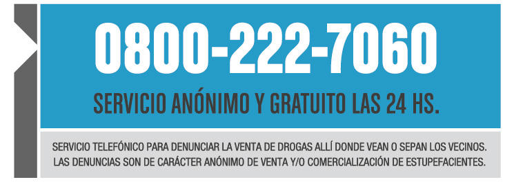 O800 222 7060 CENTRO DE DENUNCIAS DE D R O G A S Lincoln Online